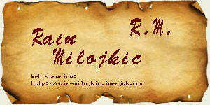 Rain Milojkić vizit kartica